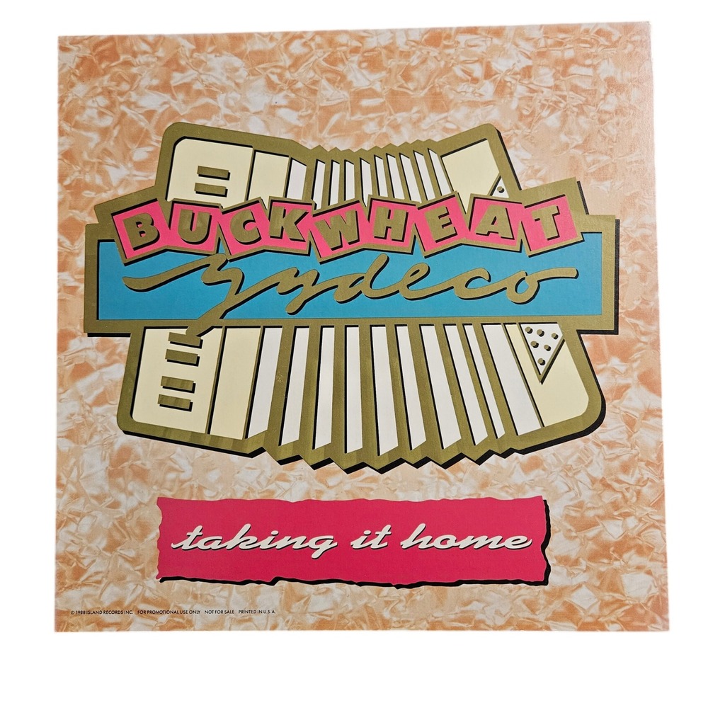Buckwheat Zydeco Taking It Home Vintage 1988 Promo Poster 12x12 Island D/S